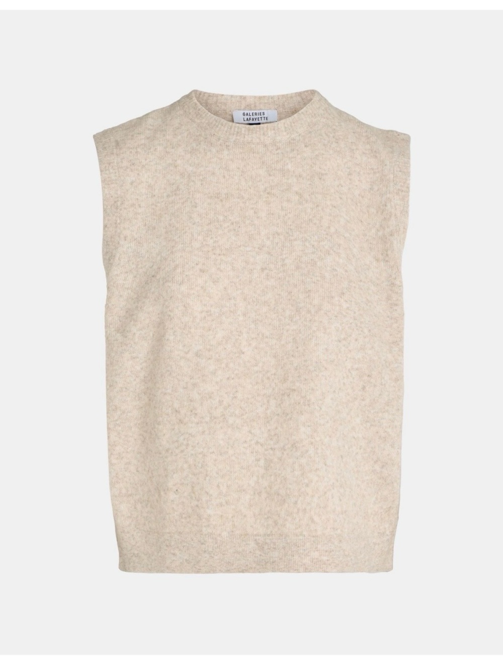 Galeries Lafayette Women's Cream Knit Sleeveless Sweater